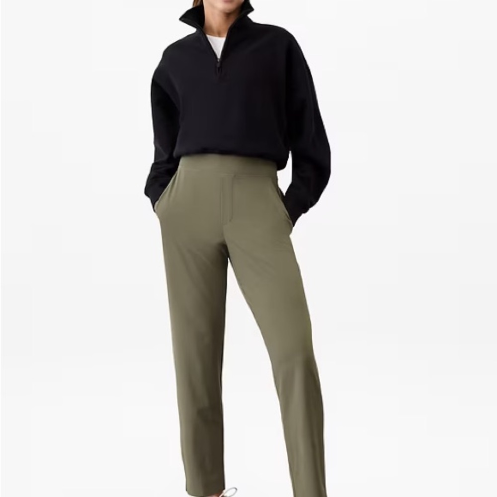 Athleta Brooklyn Mid Rise Ankle Pant in Moss